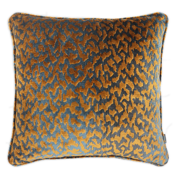 CUSHION SAUVAGE VELVET Or sur Azure 50X50 P by Aldeco