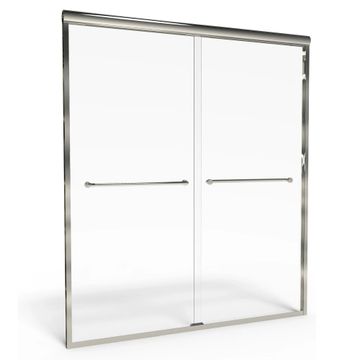 Euro 60 x 70-Inch Height Semi-Frameless Sliding Shower Door with Clear Glass by American Standard