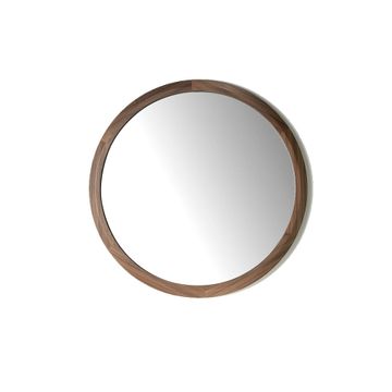 Mirror circular marco wood walnut by Angel Cerdá