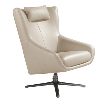 Armchair swivel with cojin upholstered in leather by Angel Cerdá