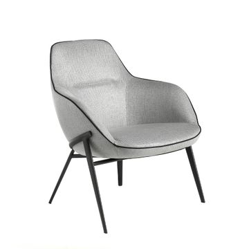Armchair confidente upholstered in fabric with ribete by Angel Cerdá