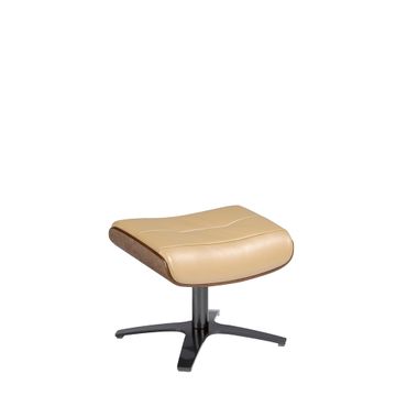 Ottoman swivel upholstered in leather sand by Angel Cerdá