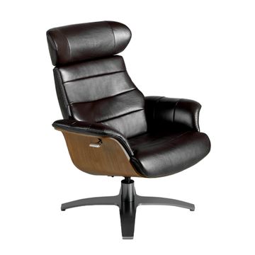 Armchair swivel reclinable leather brown chocolate by Angel Cerdá