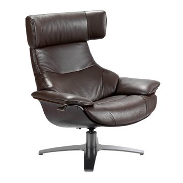 Armchair swivel reclinable leather brown chocolate by Angel Cerdá