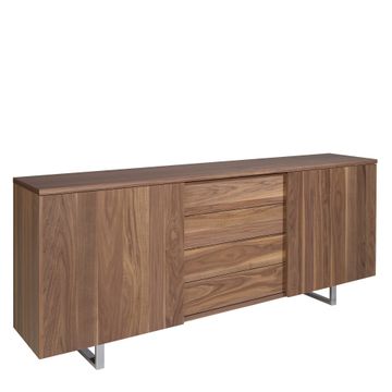Sideboard wooden walnut and steel chrome by Angel Cerdá