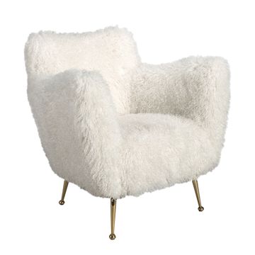 Armchair fabric pelo largo white by Angel Cerdá