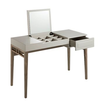 Tocador wooden niebla with mirror abatible and joyero by Angel Cerdá