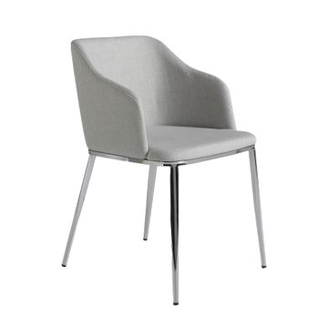 Chair upholstered in fabric with frame steel chrome by Angel Cerdá