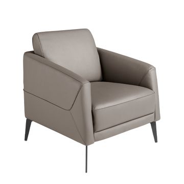 Armchair leather grey oscuro by Angel Cerdá