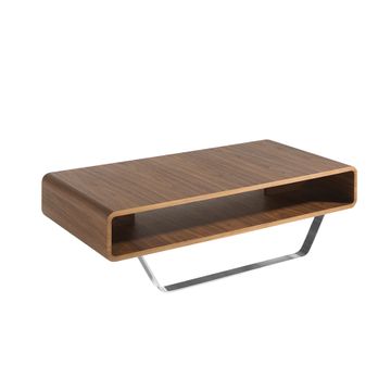 Coffee table wooden walnut and steel chrome by Angel Cerdá
