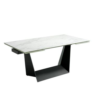 Dining table extending porcelain and steel black by Angel Cerdá