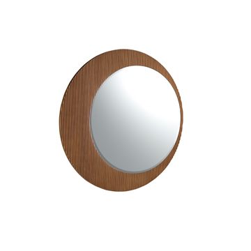 Mirror pared round walnut by Angel Cerdá