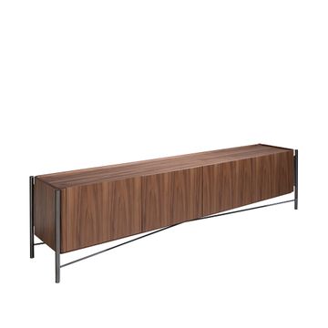 Tv cabinet wood walnut and steel oscurecido by Angel Cerdá
