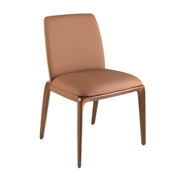Chair faux leather brown by Angel Cerdá