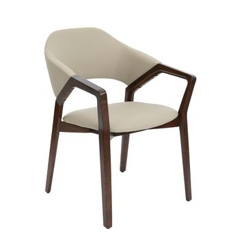 Chair upholstered in faux leather with frame wooden walnut by Angel Cerdá