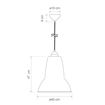 Original 1227 Giant Pendant Jet Black (Satin) by Anglepoise - view 4