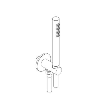 Set doccia con presa acqua e supporto per doccetta tonda ottone by AQUAELITE