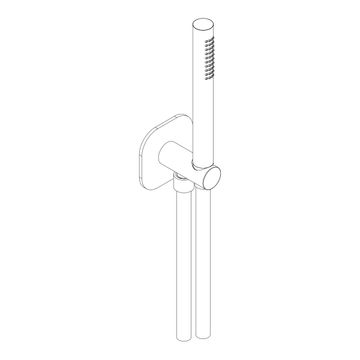Set doccia con presa acqua e supporto per doccetta tonda in ottone by AQUAELITE