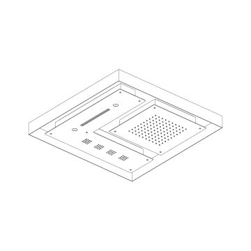 Soffione a incasso a controsoffitto 620×620 mm by AQUAELITE