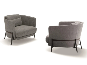 CRADLE - Fabric armchair with armrests by Arflex - view 3