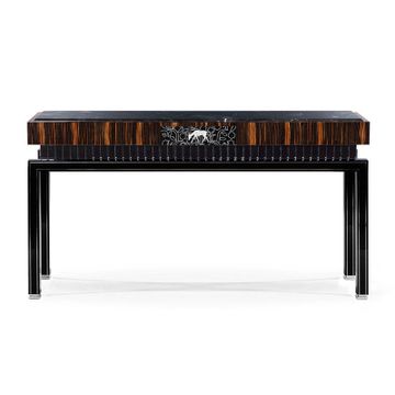 Ariete: Contemporary Table, Glass and Stainless Steel Furniture, Modern Dining Table - Biba Collection by Arte Veneziana