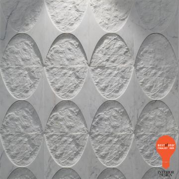 Crescent Taj White Marble Dimensional Tile Textured Stone by Artistictile