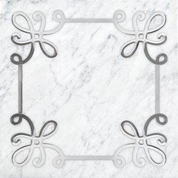 Grand Tour Serpentine Bianco Carrara/Silver Marble Decorative Tile Polished Stone by Artistictile
