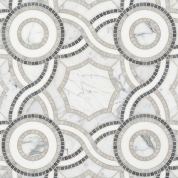 Pompeii Grey Waterjet Mosaic Polished Stone by Artistictile
