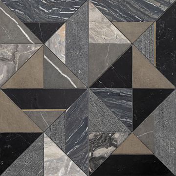 Westwind Marble Waterjet Mosaic Mixed Finish Stone by Artistictile