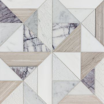 Westwind Marble Waterjet Mosaic Mixed Finish Stone by Artistictile - view 6