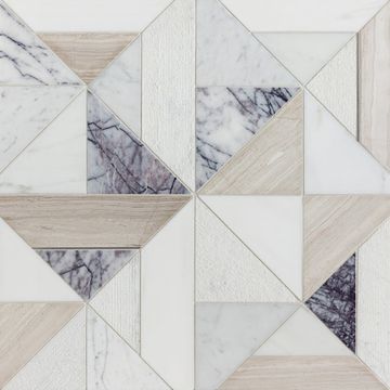 Westwind Marble Waterjet Mosaic Mixed Finish Stone by Artistictile - view 5