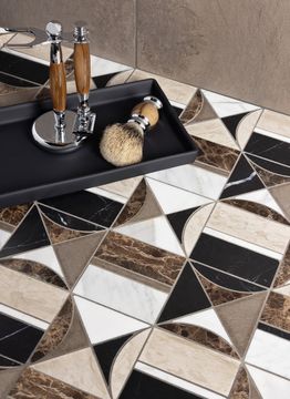 Hidden Circles Marble Waterjet Mosaic Honed Stone by Artistictile - view 9
