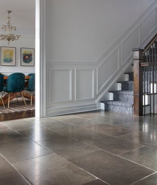 Sea Grey Limestone Tile Roman Antiqued 16" x 24" x 5/8" Stone Chiseled Edge by Artistictile - view 5