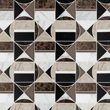 Hidden Circles Marble Waterjet Mosaic Honed Stone by Artistictile - view 7