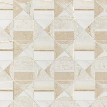 Hidden Circles Marble Waterjet Mosaic Honed Stone by Artistictile - view 4
