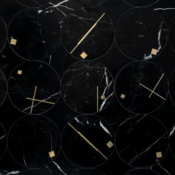 Tempo Nero Waterjet Mosaic Honed Stone by Artistictile - view 2