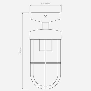 Cabin Semi Flush Solid Brass by Astro - view 4