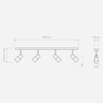 Apollo Four Bar Textured White by Astro - view 4