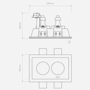 Blanco Twin Adjustable Plaster by Astro - view 7