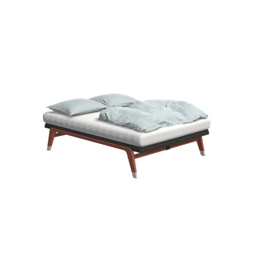 Original Dusty red With risers in Sand beige by Auping