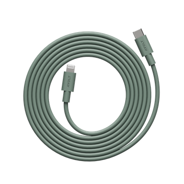 Oak Green Cable 1 USB-C to Lightning: Premium Phone Charging Cable, Apple-Compatible by Avolt