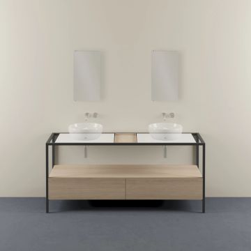 Struttura a Terra in Metallo 180x55 cm 2 Fori Centrali: Soluzioni a terra e sospese by Azzurra Ceramica