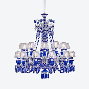 Zénith Faunacrystopolis Chandelier Blue (24L) by Baccarat