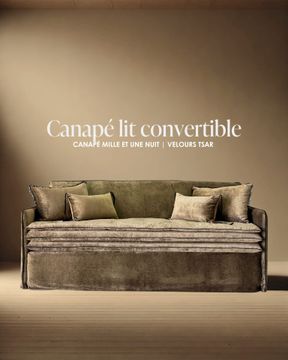 Canapé lit convertible Mille Et Une Nuit 200 cm en velours Tsar brun épicé by Bérengère Leroy