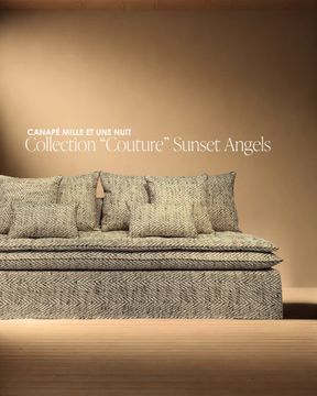Canapé Mille Et Une Nuit 220 cm Collection « Couture » Sunset Angels by Bérengère Leroy