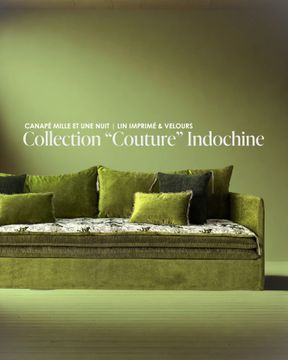Canapé Mille Et Une Nuit 250 cm Collection « Couture » Indochine by Bérengère Leroy
