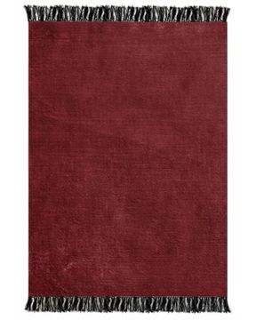 Tapis Tsar Rouge Baiser Franges Noires by Bérengère Leroy