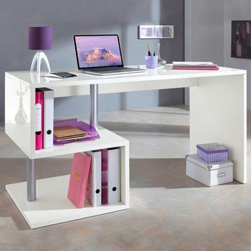 Scrivania ufficio studio design moderno 140x60 bianco Bolg by BICA S.p.A