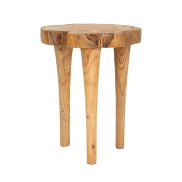 Sgabello artigianale in legno teak stile etnico naturale Kursi by BICA S.p.A