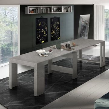 Tavolo da pranzo consolle allungabile grigio 90x51-300cm Pratika Bronx by BICA S.p.A